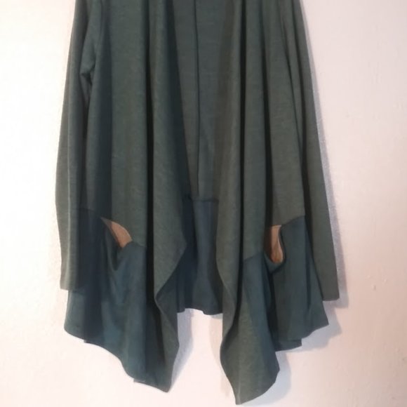 Logo Lounge women's size S green open cardigan sweater - Picture 3 of 13